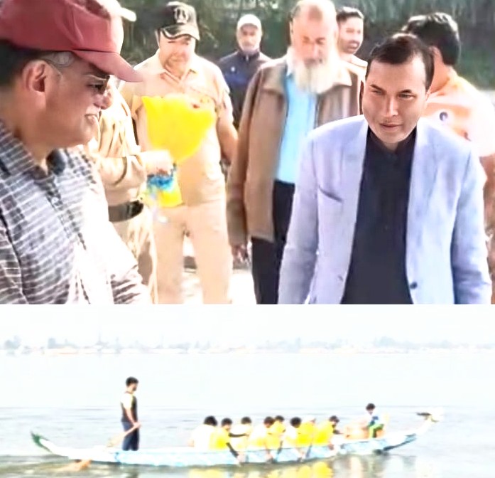 MLA Farooq Shah Flags Off Dragon Boats for Dal Lake Cleanliness Drive