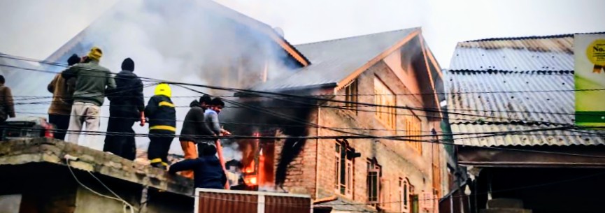 Three-Storey Residential House Damaged in Srinagar Blaze