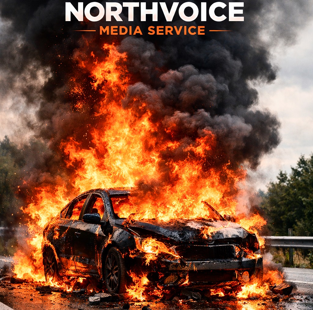 Swift Dzire Gutted in Late-Night Fire at Hospital Parking in….