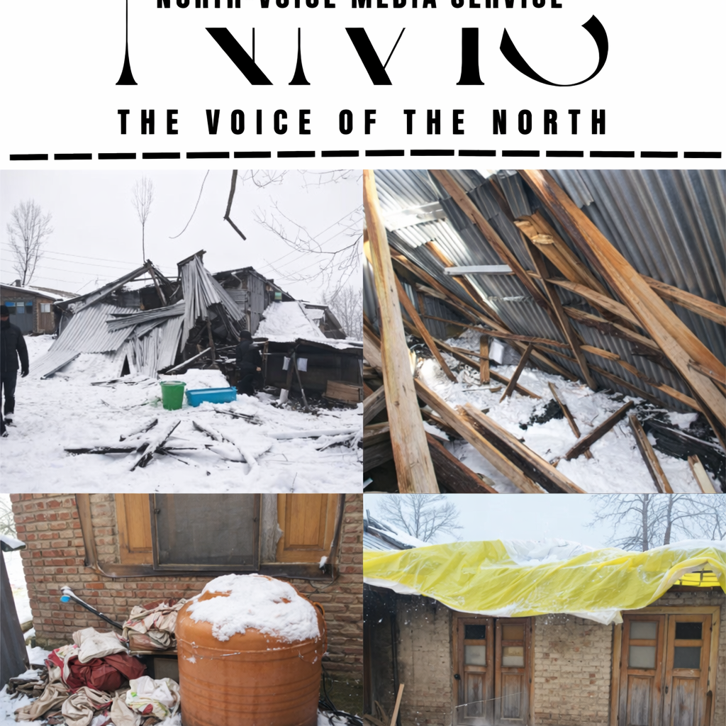 Heavy snowfall damages house of specially disabled man in….